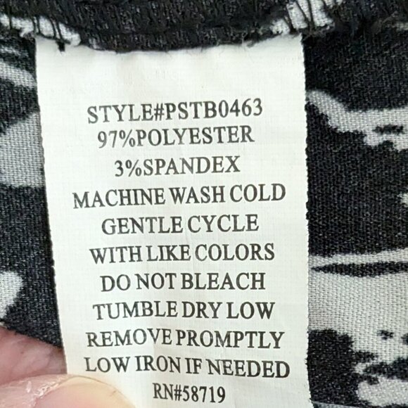 NOTATIONS Black, Gray Casual Button Blouse; Roll-Tab Sleeves; Size PM - Picture 5 of 5